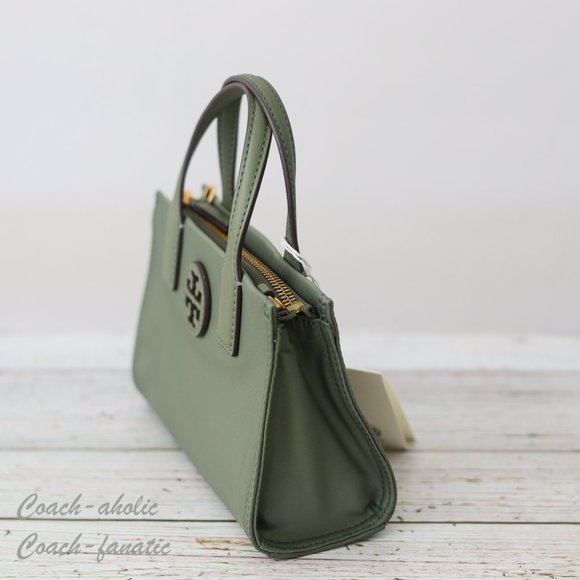 NWT Tory Burch Ella Nylon Mini Tote Crossbody Bag Purse in Palm Leaf Green - Picture 6 of 12